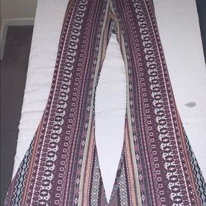Aztec patterned bell bottom pants